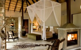 Tswalu South Africa's luxurious suite with woodburner and safari decor