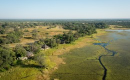Vumbura Plains aerial view Okavango Delta Botswana wilderness safaris