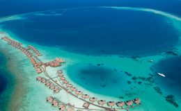 Halveli Maldives aerial of resort atoll