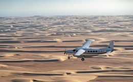 Luggage allowance for safari planes - flight over Namibian dunes