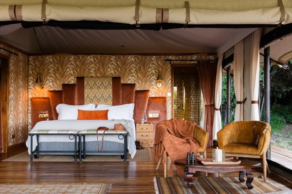 Luxury tented accommodation at Cottar’s 1920s Safari Camp, where fishing is among the many activities on offer