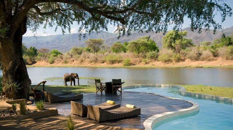 African swimming pool, Singita Sasakwa Lodge, Serengeti, Tanzania