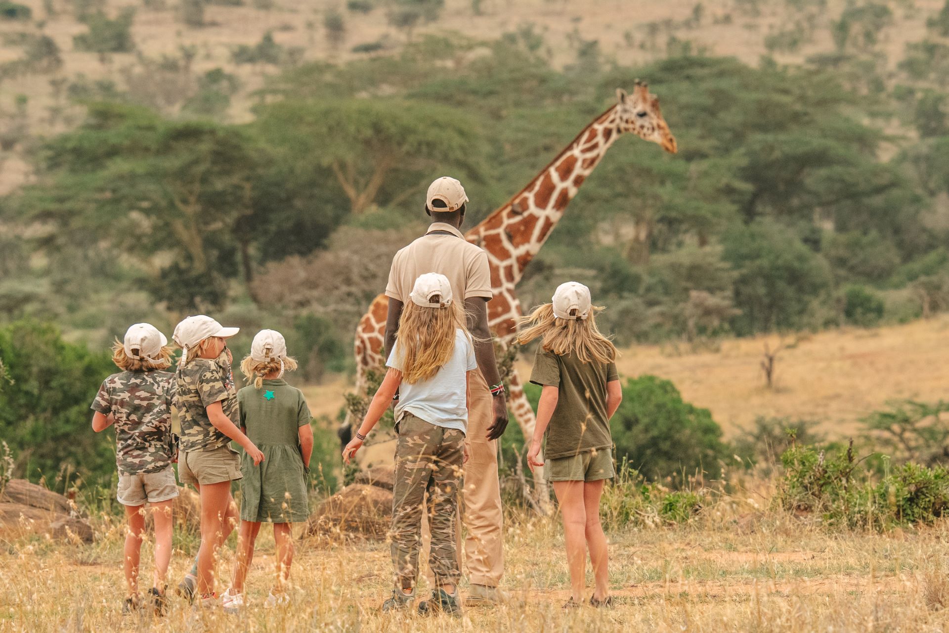 Kids on a family safari