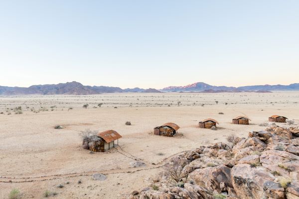 The meru-style safari tents at Camp Sossus, Namibia
