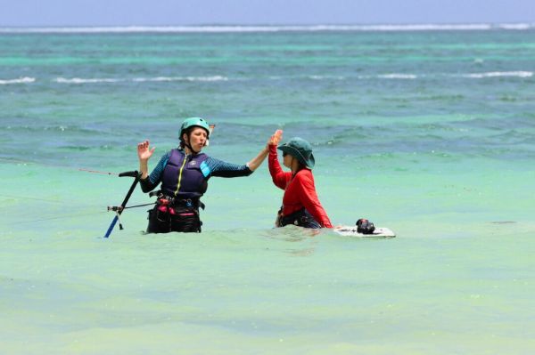 Alice and Instructor in the water